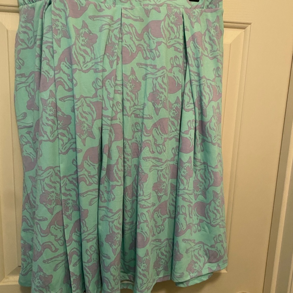 EUC LuLaRoe Madison German Shepherd Print Skirt Size 2XL
